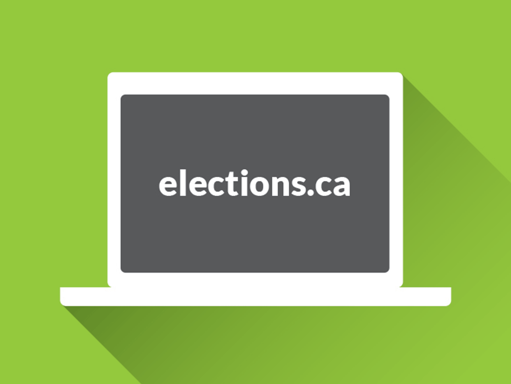 Illustration d’un portable accédant à elections.ca