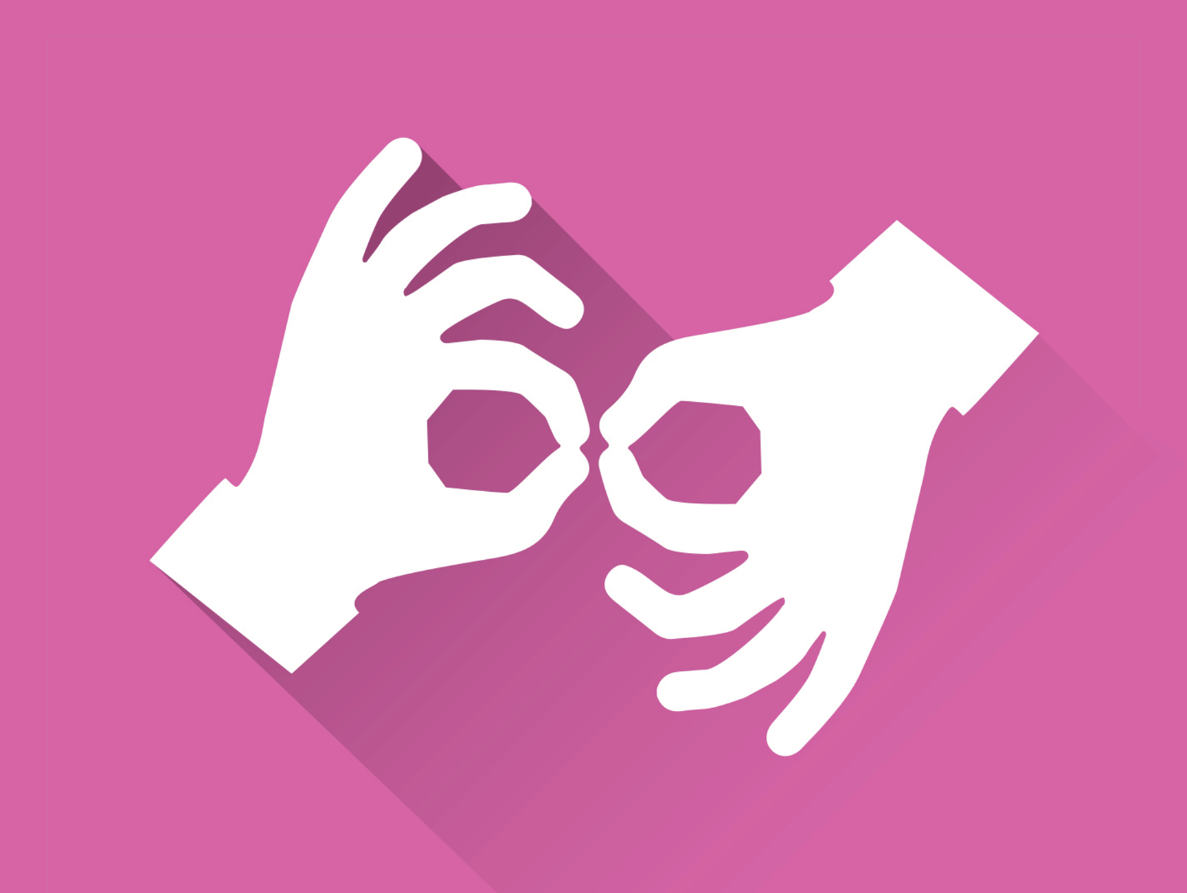 Illustration de deux mains effectuant la langue des signes